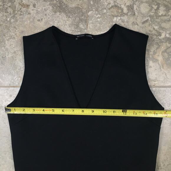 ZARA Deep V Neck Black Crop Top Vest Blouse Womens Medium Cropped - Picture 12 of 16